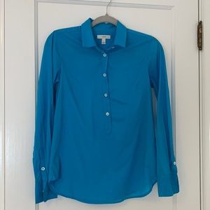 Bright blue J.Crew popover shirt